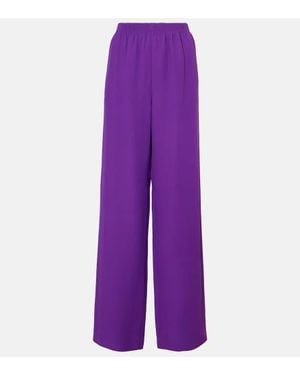 Valentino Cady Couture Wide-Leg Trousers - Purple