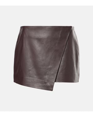 Frankie Shop Cleo Leather Wrap Skirt - Brown