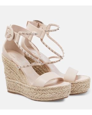 Christian Louboutin Chocazeppa Spikes 120 Espadrille Wedges - White