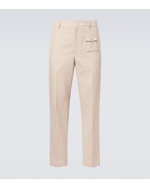 Moncler Pleated Gabardine Chinos - Natural