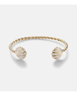 Yvonne Léon Jonc Coquillage 18Kt Bracelet With Diamonds - White