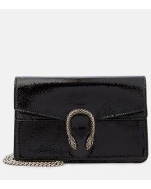 Gucci Schultertasche Dionysus Small Aus Lackleder - Schwarz
