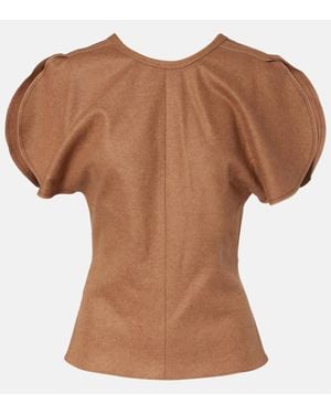 Victoria Beckham Top En Laine Et Cachemire - Marron