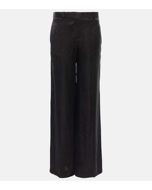 The Row Bany Low-Rise Straight Satin Trousers - Black