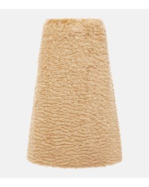 Jil Sander Mohair And Cotton Skirt - Natural
