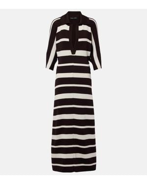 Proenza Schouler Solana Striped Wool And Silk Maxi Dress - Black