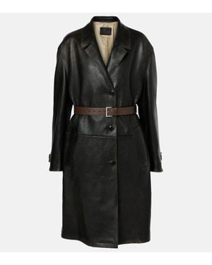 Prada Mantel Aus Leder - Schwarz