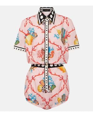 Dolce & Gabbana Mono Capri De Algodon Estampado - Rosa