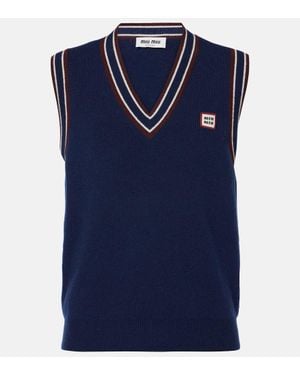 Miu Miu Wool And Cashmere Jumper Vest - Blue