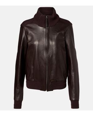 Proenza Schouler Lederjacke Elenora Mit Wolle - Schwarz