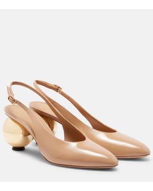 Ferragamo Slingback-Pumps Tessie 70 Aus Leder - Natur