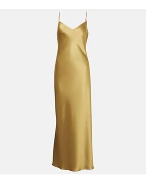 Galvan London Robe Provence En Satin - Métallisé