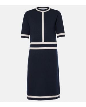 Max Mara Wool-Blend Midi Dress - Blue