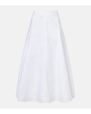 Jacquemus Triangle Cotton Poplin Midi Skirt - White