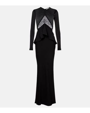 Christopher Esber Endrey Disconnect Lace-Trimmed Gown - Black