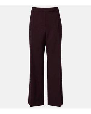 Chloé High-Rise Virgin Wool Wide-Leg Pants - Purple