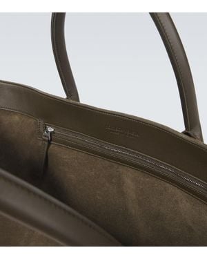 Bottega Veneta Army Suede Corriere Shopping Bag in Brown for