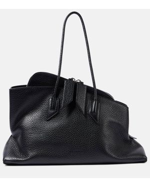 The Attico La Passeggiata Large Leather Tote Bag - Black