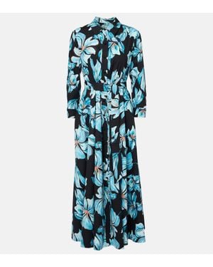 Diane von Furstenberg Blaine Floral Cotton Maxi Dress - Blue