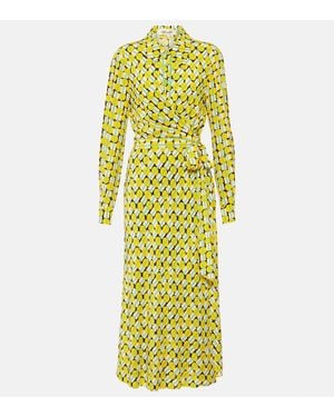 Diane von Furstenberg Tori Printed Jersey Midi Dress - Yellow