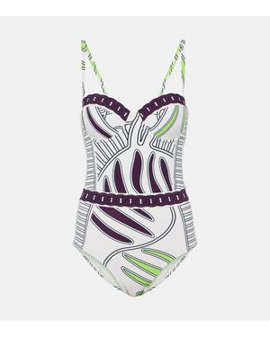 Tory Burch Bedruckter Badeanzug - Weiß
