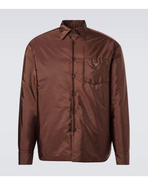 Prada Hemd Aus Re-Nylon - Braun