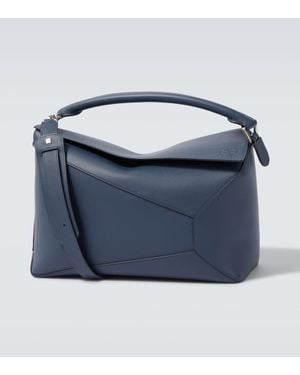 Loewe Borsa A Spalla Puzzle Edge Large - Blu