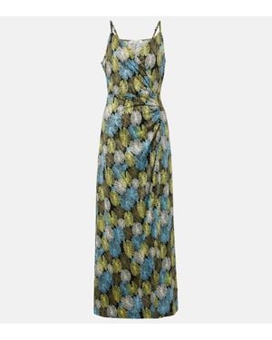 Diane von Furstenberg Saavya Printed Jersey Maxi Dress - Green