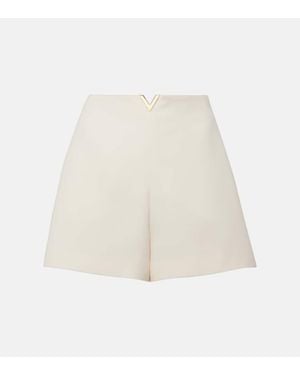 Valentino Vgold Crepe Couture High-Rise Shorts - White