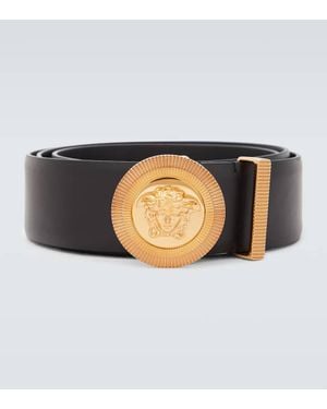 Versace Guertel Medusa Biggie Aus Leder - Schwarz