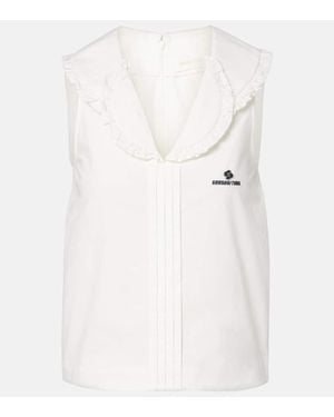 ShuShu/Tong Ruffled Cotton Top - White