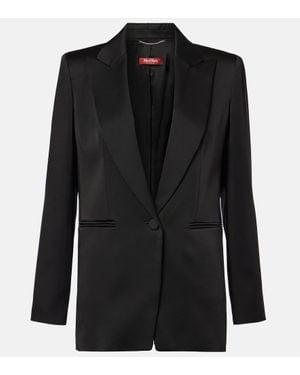 Max Mara Galazia Satin Blazer - Black