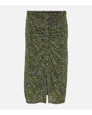 Isabel Marant Falda Midi De Jersey Drapeado - Verde