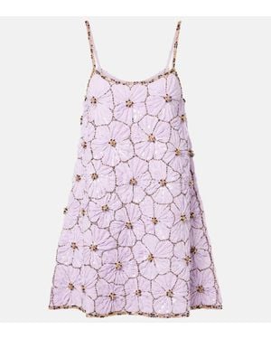 La DoubleJ Verziertes Minikleid Aus Chiffon - Lila