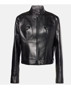 Magda Butrym Bikerjacke Aus Leder - Schwarz