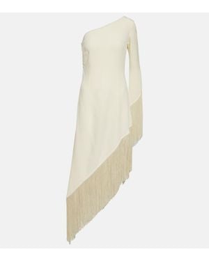 ‎Taller Marmo Aventador Fringed Crêpe Long Dress - White