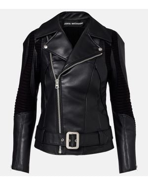 Junya Watanabe Jacke Aus Lederimitat - Schwarz