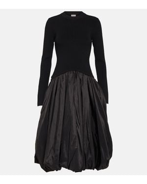 Jonathan Simkhai Kenlie Taffeta-Trimmed Midi Dress - Black