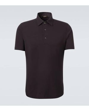 Loro Piana Cotton Pique Polo Shirt - Black