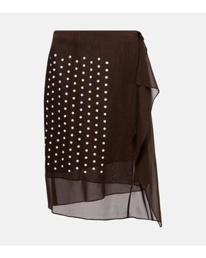 Dries Van Noten Midirock Aus Einem Seidengemisch - Braun