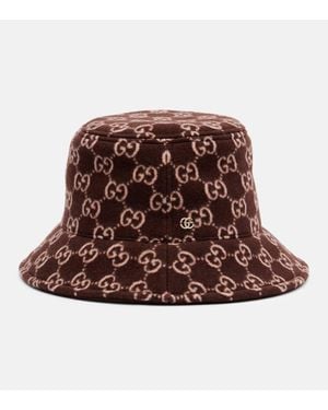 Gucci Gg Wool Bucket Hat - Brown