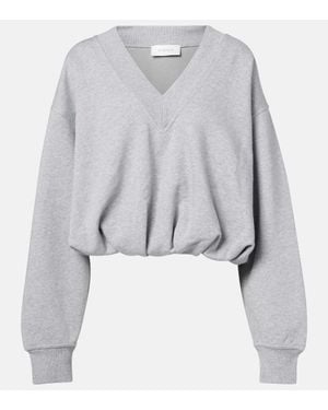 Sportmax Colleg Cotton-Blend Jersey Sweatshirt - Gray