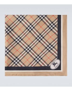 Burberry Tuch Check Aus Seiden-Twill - Mettallic