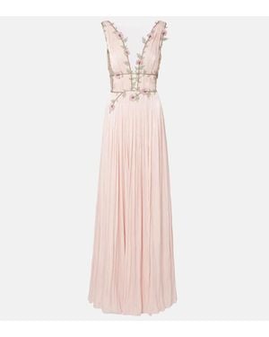 Costarellos Robe Longue Nalina A Ornements - Rose