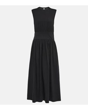 TOTEME Sleeveless Cotton Midi Dress - Black
