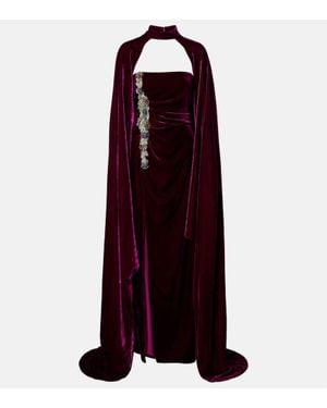 Costarellos Robe Longue Bustier A Ornements - Rouge