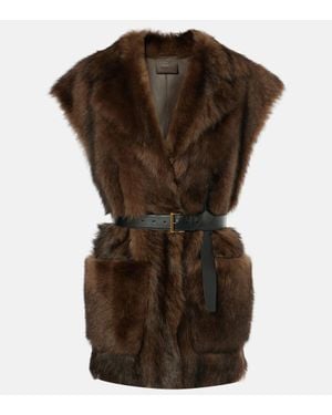 Prada Shearling Vest - Brown
