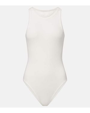 Alaïa Body Aus Rippstrick - Weiß