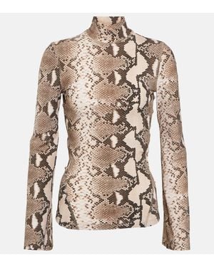 Stella McCartney Snake-Print Turtleneck Top - Multicolour