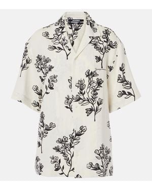 Jacquemus Jean Floral Linen Bowling Shirt - White